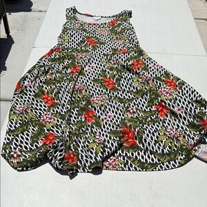 LuLaRoe Black and White Floral Midi Dress